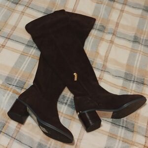 Michael Kors Brown Suede Over thw knee heeled boots. SIZE 6.5